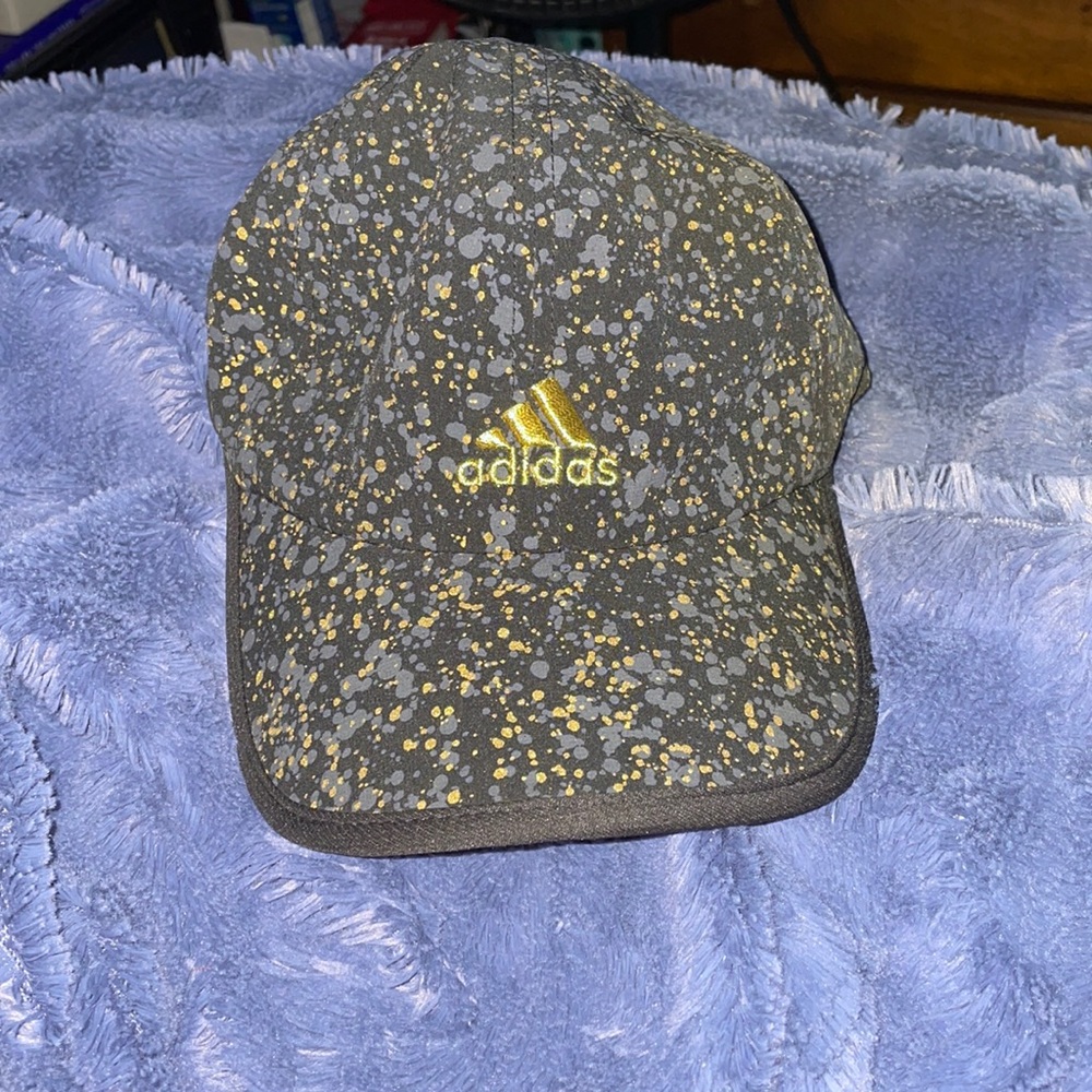 Black and Sparkle Gold Athletic Hat